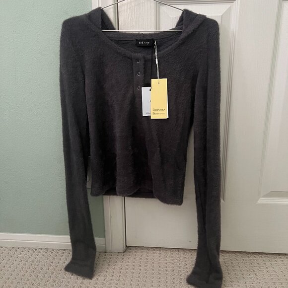 Tout a Coup Hooded Fleece Jumper (Dark Grey, size M) - Picture 3 of 5